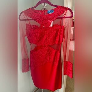 Elegant Red Lace Dress